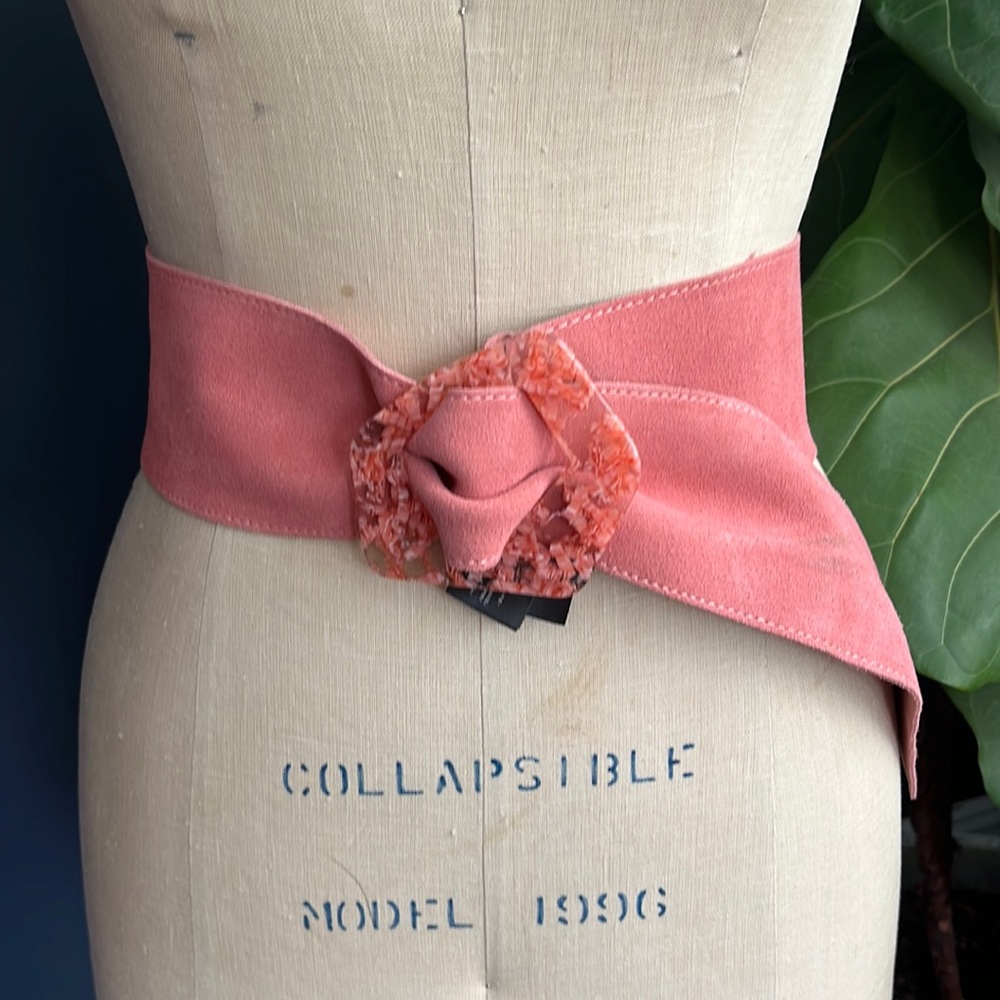 Amazing Mango Pink Suede Belt - M - Picture 1 of 10
